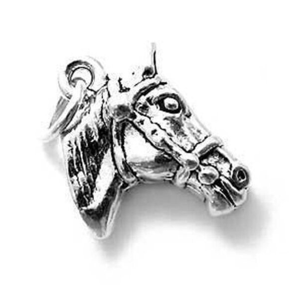 HORSE HEAD CHARM IN STERLING SILVER. - Picture 1 of 1